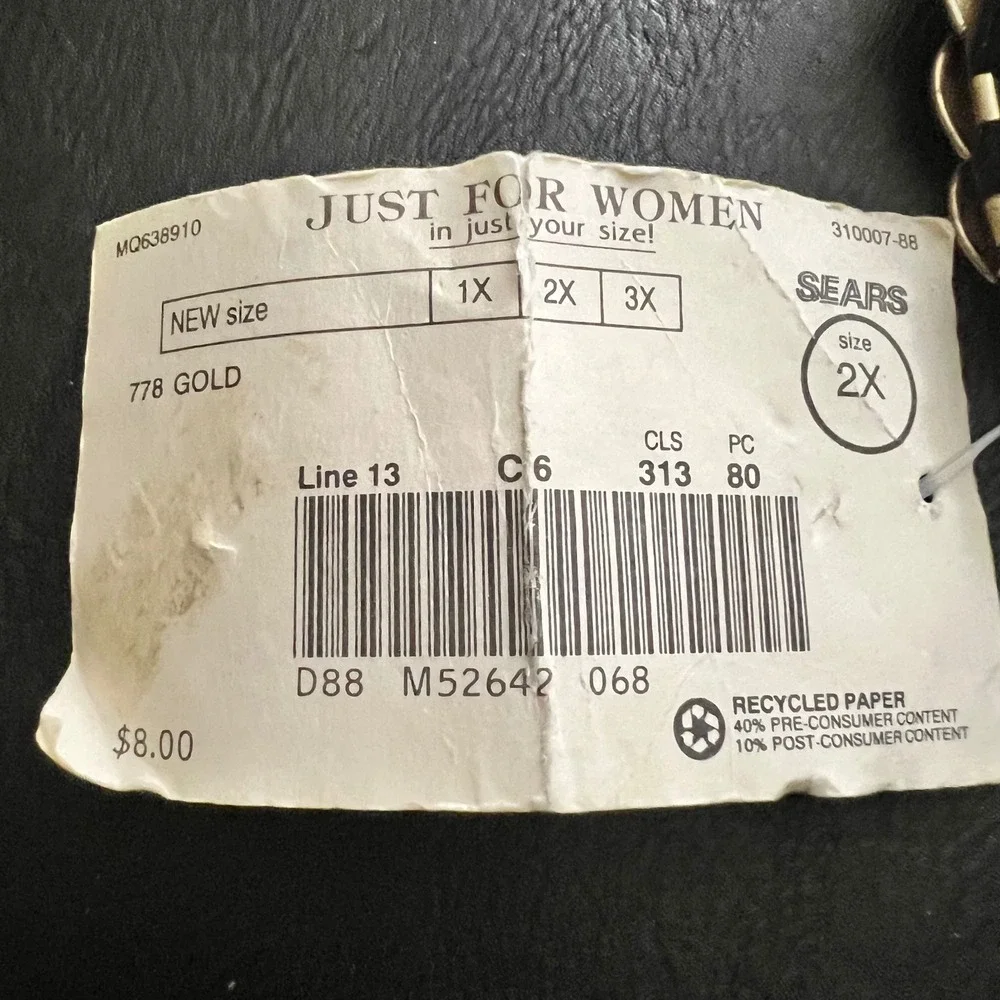 Vintage Sears Gold Sunflower Coin Stretch Belt Women Size 2X Cottagecore
